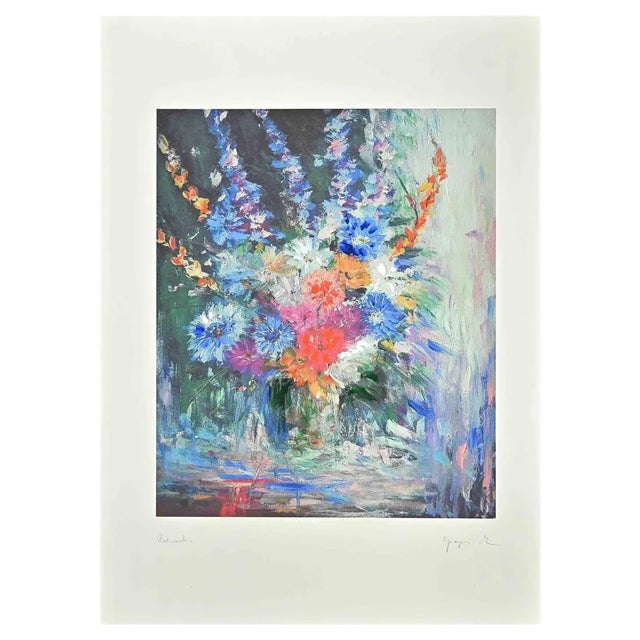 Martine Goeyens, The Flower Vase, Digigraph, Late 20th Century For Sale