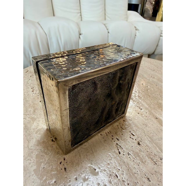 Brass Vintage Italian Hammered Brass Decorative Box For Sale - Image 8 of 8