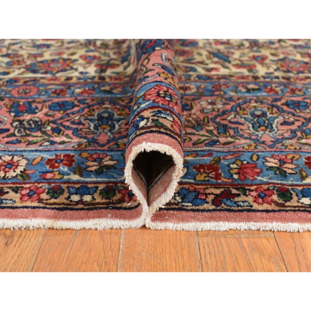 1920 8'9"x11'5" Yellow Antique Persian Kerman Even Wear Pure Wool Hand Knotted Rug For Sale - Image 9 of 11