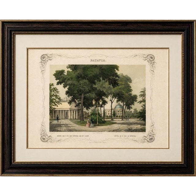 Title: batavia general's residence & governor's hotel, jakarta lithograph, 1860 : a scarce original tinted lithograph...