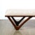 Mid-Century Modern Itialian Mid Century Modern Sculptural Graphic Walnut & Taupe Velvet Bench For Sale - Image 3 of 9