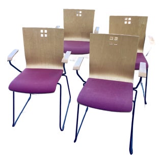 4 Leland Marquette Collection Stackable Chairs For Sale