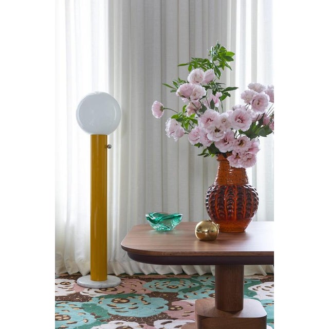 Metal Nickel-Plated Glass Globe Marble Base Giorgio Floor Lamp by Magic Circus Editions For Sale - Image 7 of 10