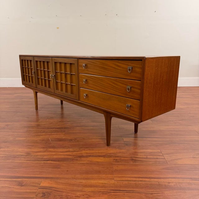 Mid 20th Century A. Younger Ltd. Lattice Doors Teak Sideboard For Sale - Image 5 of 13