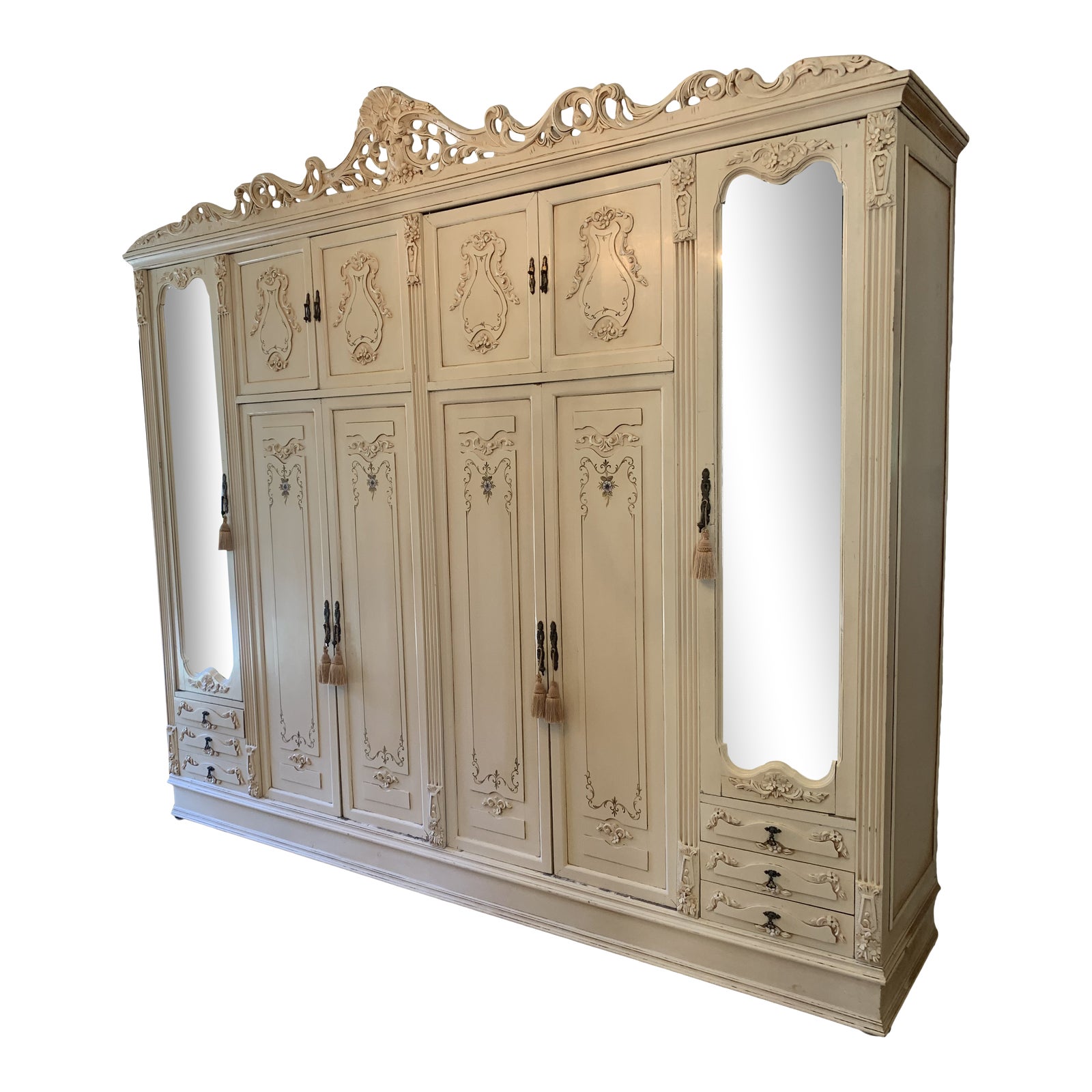 Antique French HandPainted Carved KnockDown Armoire Chairish