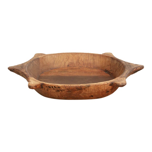 Unique Wooden Bowl W/ Turtle Style Shape For Sale