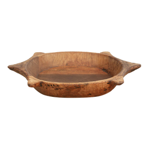 Unique Wooden Bowl W/ Turtle Style Shape