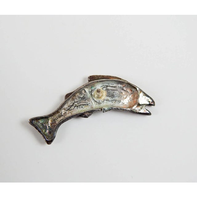 Late 20th Century Silver & Gold Fish Tie Tack Studio Made For Sale - Image 4 of 6