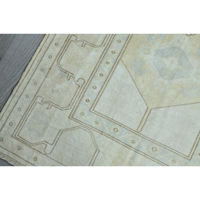 1960s Oushak Vintage Tan Khaki Color Area Rug For Sale - Image 5 of 11