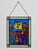 Hanging Stained Glass Window with Knightly Motif and Castle in Colored Glass For Sale - Image 6 of 8