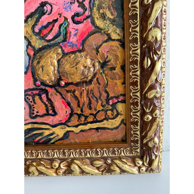 Serg Graff "Little Princess" Original Mixed Media Painting Framed Outsider Art For Sale - Image 11 of 11