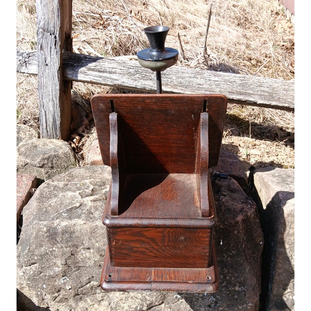Antique Kellogg Quarter Sawn Oak Wall Telephone Hand Crank Chicago Il 1901 For Sale - Image 11 of 12