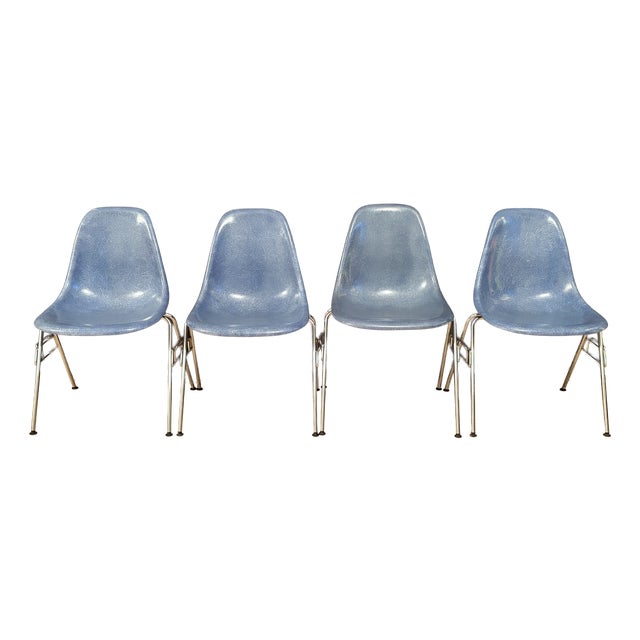 DSS Chairs in Fiberglass by Charles and Ray Eames for Herman Miller, 1970s, Set of 4 For Sale