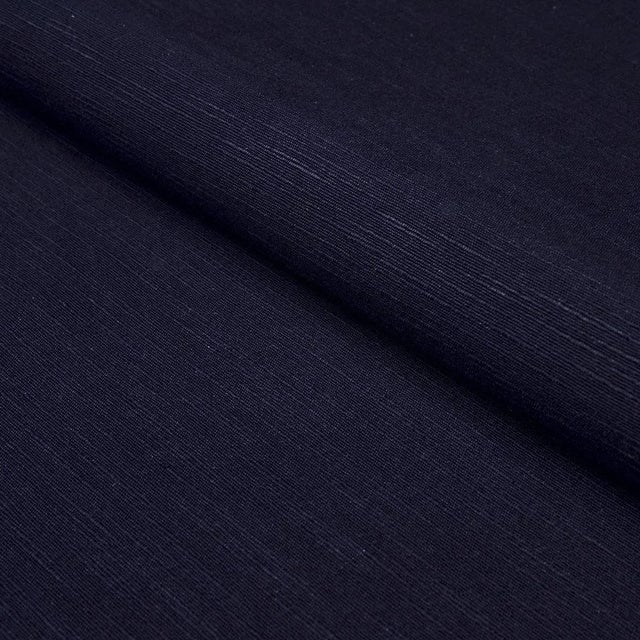 Sample - Schumacher Annabel Cotton Fabric, Navy For Sale