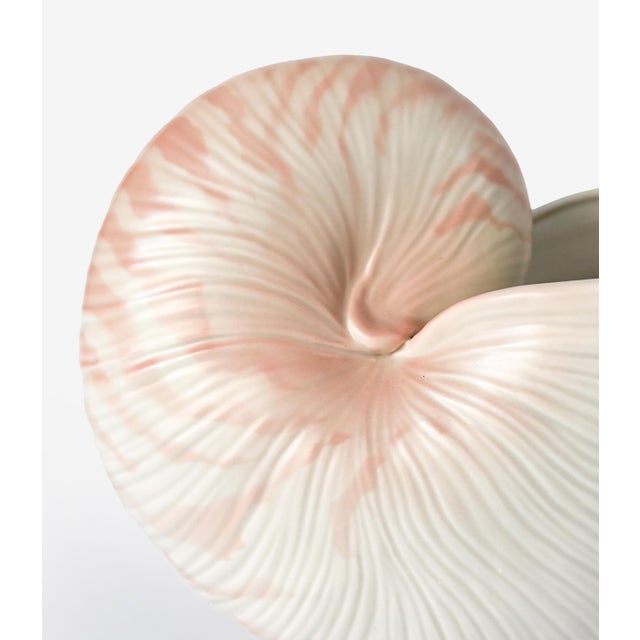 Nautical Large Vintage Fitz & Floyd Footed Nautilus Shell Planter For Sale - Image 3 of 10