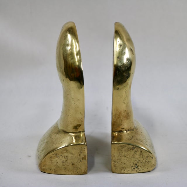 1960s Solid Brass Canvasback Duck Bookends-a Pair For Sale - Image 4 of 10