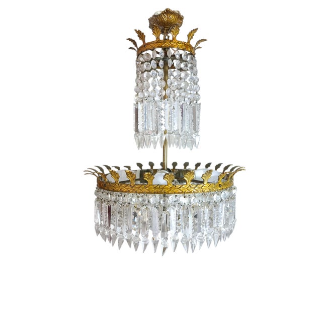 Metal Antique Pendant Light from Baccarat, 1890s For Sale - Image 7 of 9
