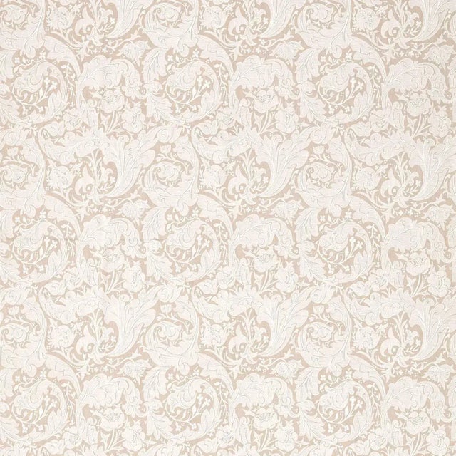 Morris & Co Pure Bachelors Button Embroidery Fabric in Flax - a Sample For Sale