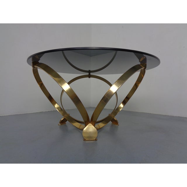 Space Age Gold-Plated Glass Coffee Table by Knut Hesterberg for Ronald Schmitt, Germany, 1960s For Sale - Image 3 of 18