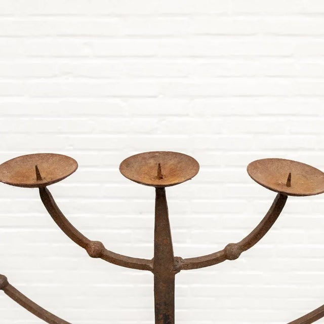Brutalist Wrought Iron Candleholder, 1960s For Sale - Image 9 of 15
