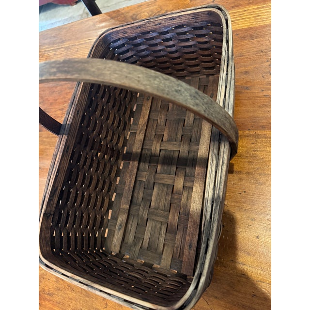 Wood Ben Higgins American Pounded Ash Market Basket For Sale - Image 7 of 8