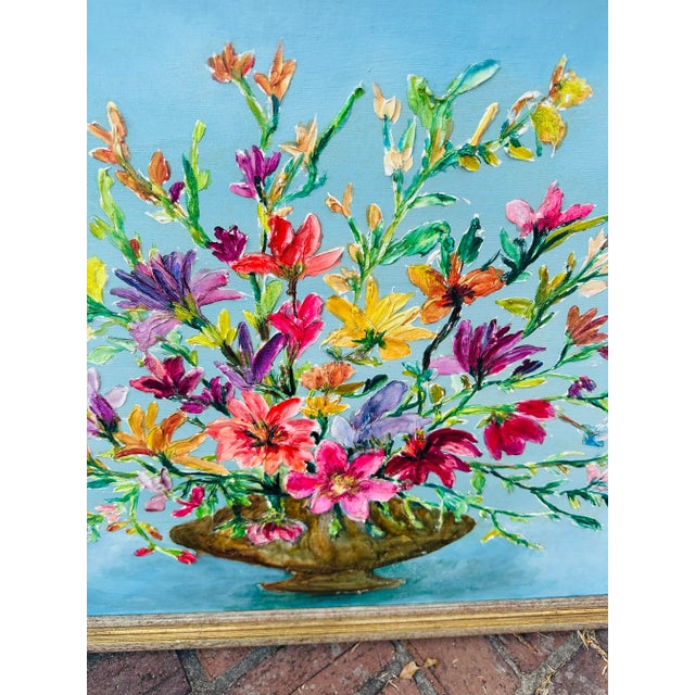 Textured Oil on Canvas Botanical Painting For Sale - Image 9 of 11