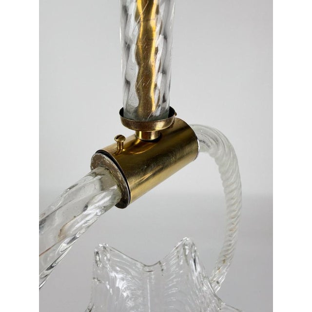 Italian Art Deco Murano Glass and Brass Pendant Light, 1930s For Sale - Image 9 of 18