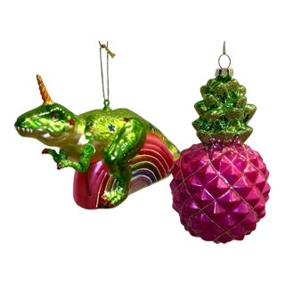 Vintage Blown Glass Ornaments - Set of 2 For Sale