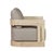 Modern Paradiso Outdoor Teak Natural Look Revolving Chair - Gray Fabric For Sale - Image 3 of 12