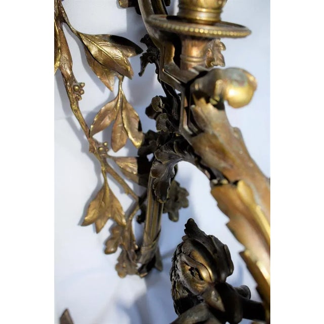 Traditional Large Wall Lights in Louis XV Style, 1880s, Set of 2 For Sale - Image 3 of 11