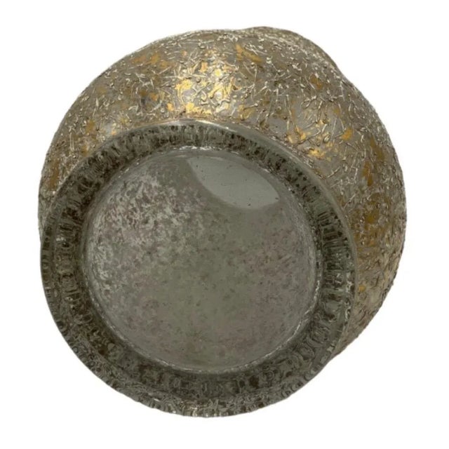 Gold and White Splatter Vase Mid-Century Modern 11inch Vintage The red you see in the vase is my reflection (red shirt)