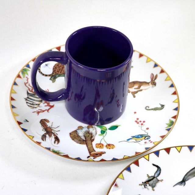 1990s Lynn Chase Harmony Animal Salad Dessert Plates 24k Gold Trim - Set of 4 For Sale - Image 12 of 12