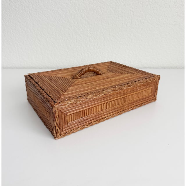 Handmade Bamboo & Braided Seagrass Box For Sale In Sacramento - Image 6 of 17
