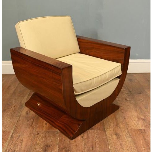 Art Deco Club Chair in Leather For Sale - Image 4 of 7