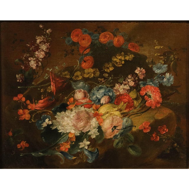 Antoine Monnoyer, Il Giovane, Still Lifes of Flowers, 1720, Oil on Canvases, Set of 2 For Sale - Image 8 of 14