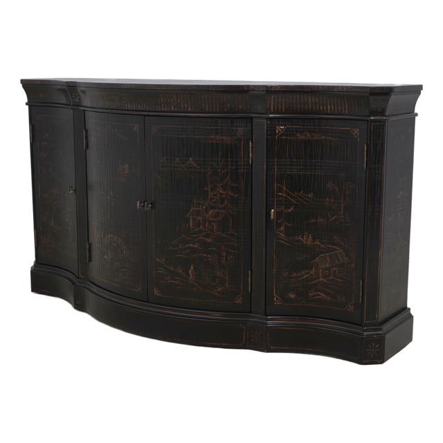 Ethan Allen Chinoiserie Decorated Credenza Console For Sale