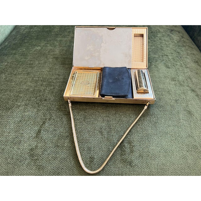 1950s Mid-Century Evans Wristlet Compact Vanity Kit and Cigarette Case For Sale - Image 18 of 18