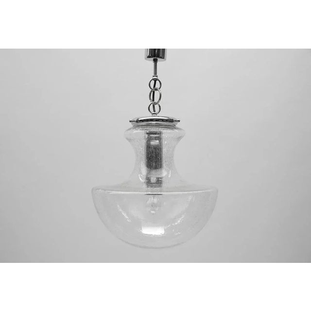 Mid-century modern chrome & bubble glass pendant lamp, 1960s germany dimensions diameter: 13.77 in. (35 cm) height...