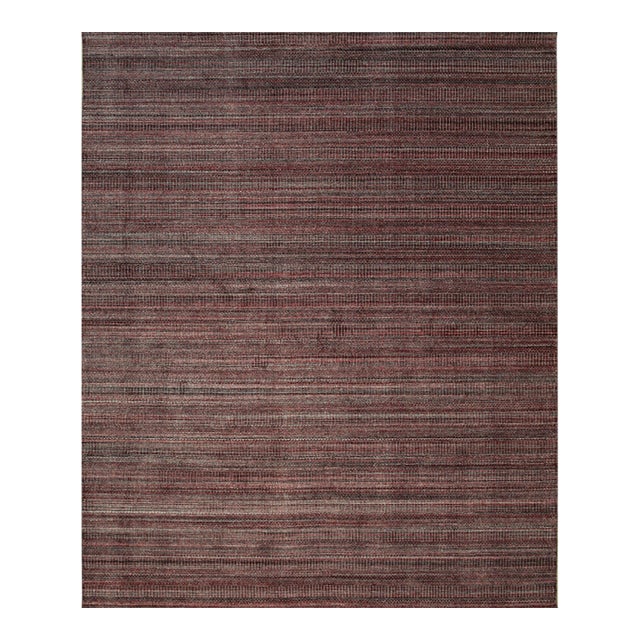 9x12 Radiant Elena Coral Geometric Modern Handmade Wool Carpet Rug For Sale