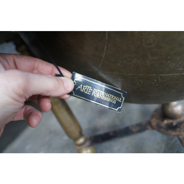 Late 20th Century Arte International Engraved Brass Islamic Celestial Globe on Stand For Sale - Image 12 of 12