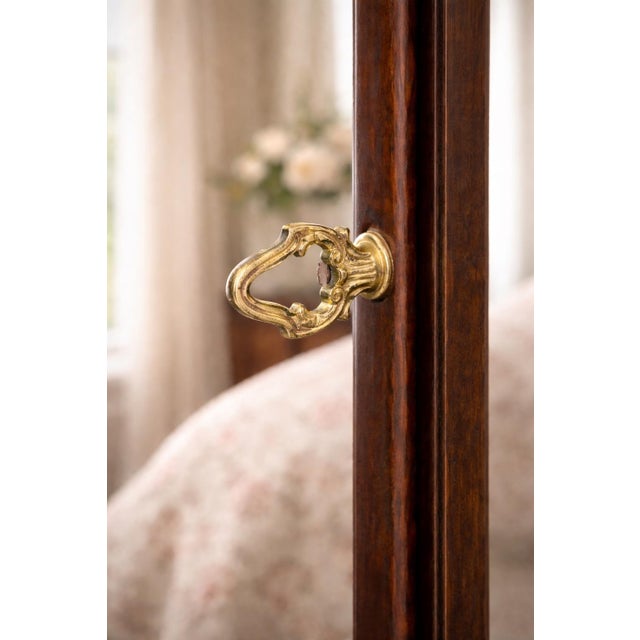 Mid 20th Century Hand-Painted Victorian Revival Cheval Mirror – Solid Wood Freestanding Floor Mirror For Sale - Image 10 of 11