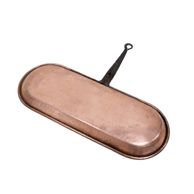 American Vintage Style Copper and Steel Fireplace Cooking Pan For Sale - Image 3 of 7