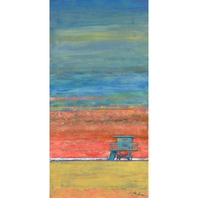 Pink Memory - Coastal Sunset Ocean Artwork on Canvas by Kathleen Keifer For Sale - Image 9 of 9
