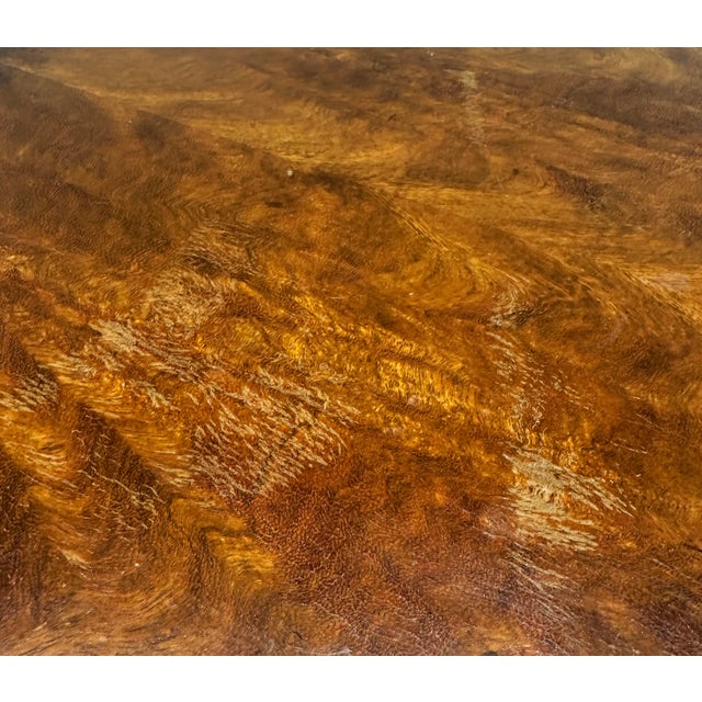 Late 20th Century Vintage Burl Side Table With 3 Graceful Antelope