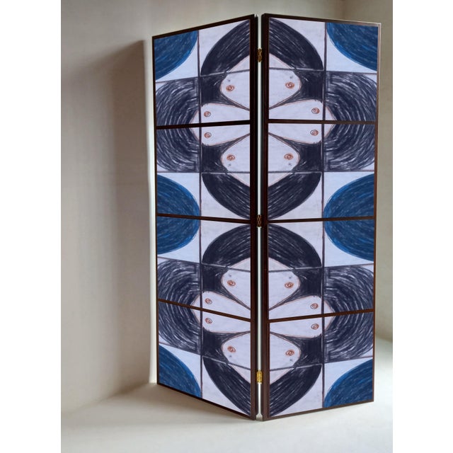 Room divider designed by Pietro Meccani. A beautiful design piece featuring two elements made of wenge-stained oak and...