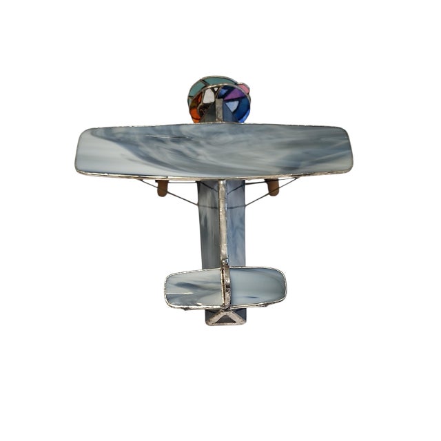 Abstract Vintage Stained Glass Kaleidoscope Airplane For Sale - Image 3 of 5