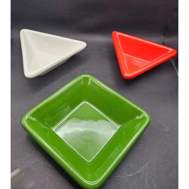 Italian Vintage 1990s Nordstrom Italian TriColor Dipping Sauce Nut Bowls- Set of 3 For Sale - Image 3 of 5