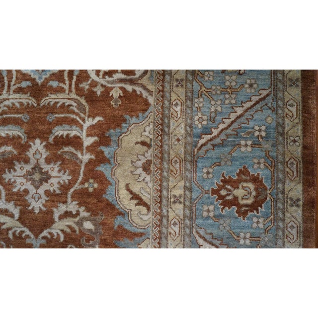 Afghan Sultanabad Masters Wool 9X12 Rust, Blue & Ivory Handmade Area Rug #9902778