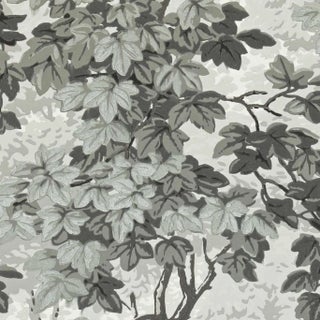 Zoffany Richmond Park Wallpaper in Charcoal For Sale