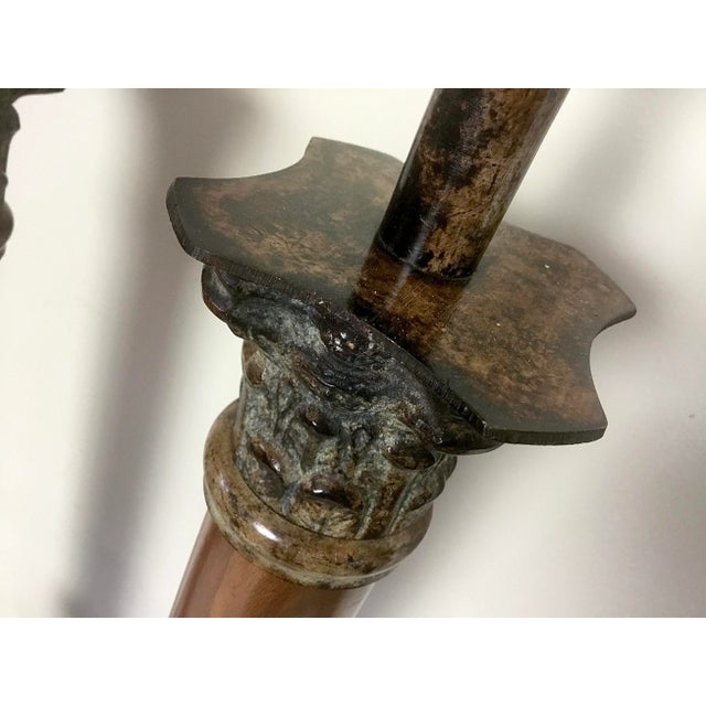 Metal Mid-Century Empire Style Column Table Lamps, 1950s, Set of 2 For Sale - Image 7 of 11